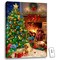 Glow Decor 24" x 18" Green and Brown Cozy Christmas Back-Lit Wall Art with Remote Control